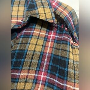 Free People Shoulder Cut Out Plaid Flannel Top Large